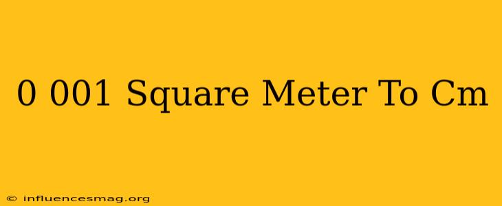 0.001 Square Meter To Cm