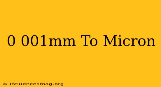 0.001mm To Micron