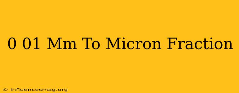 0.01 Mm To Micron Fraction