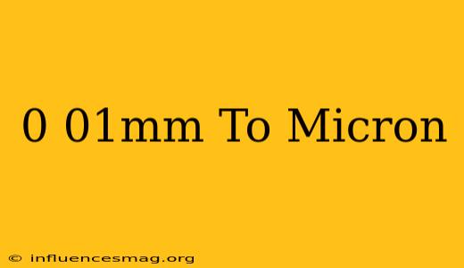0.01mm To Micron