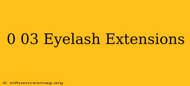 0.03 Eyelash Extensions