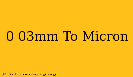 0.03mm To Micron